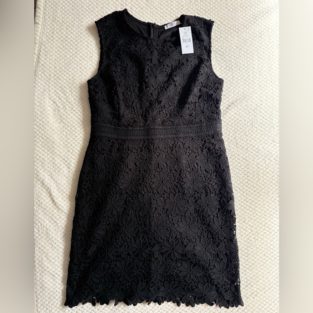 Suzy Shier Elegant Black Lace Dress
